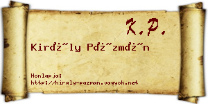 Király Pázmán névjegykártya